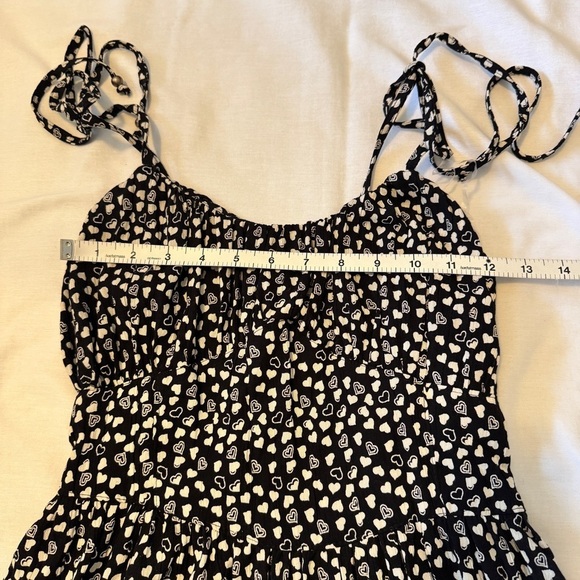 NEW Angie XS Hearts Mini Dress ~ Black & White Babydoll Y2K Valentine's - Picture 5 of 7